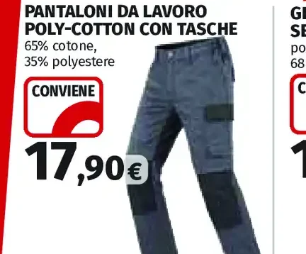 Pantaloni da lavoro poly-cotton con tasche