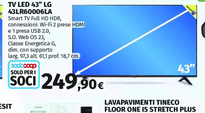 TV LED 43 pollici LG 43LR60006LA