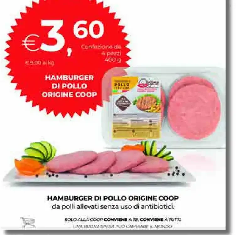 Hamburger di pollo Origine Coop