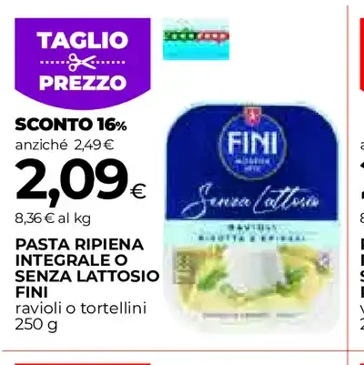 Pasta ripiena integrale senza lattosio Fini