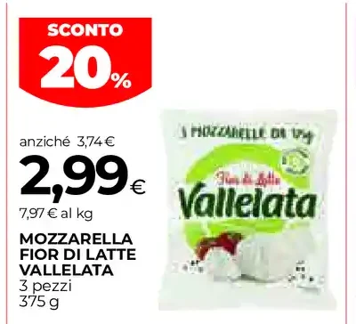 Mozzarella fiordilatte Vallelata