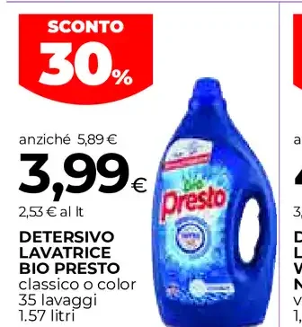 Detersivo lavatrice Bio Presto