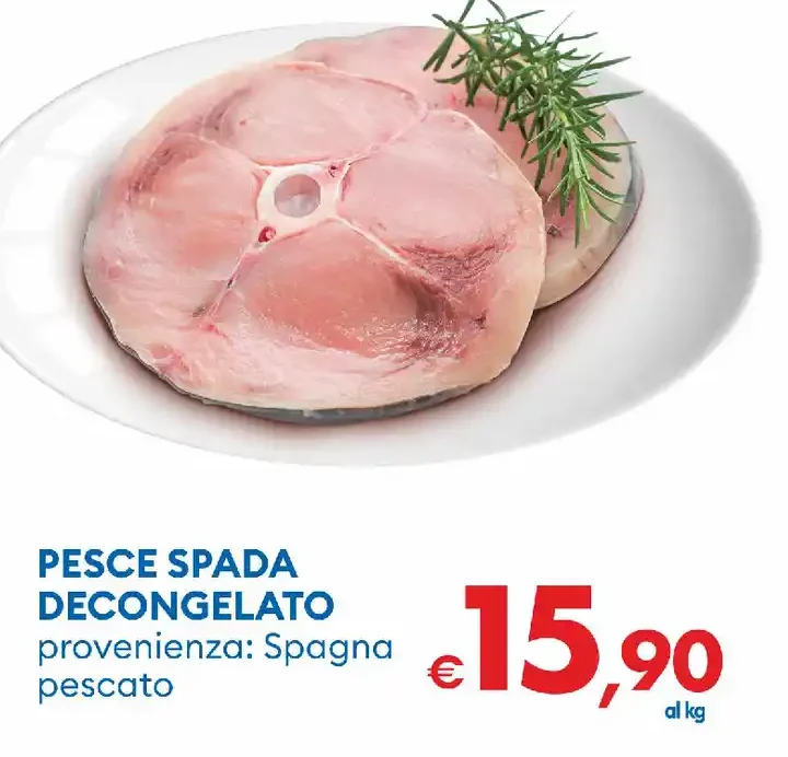 Pesce spada decongelato