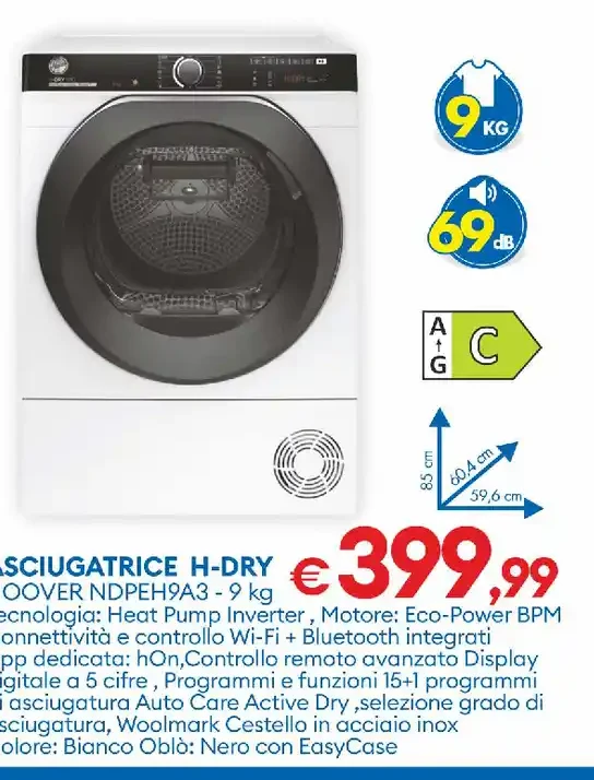 Asciugatrice H-Dry Hoover NDEH9A2TCB-93