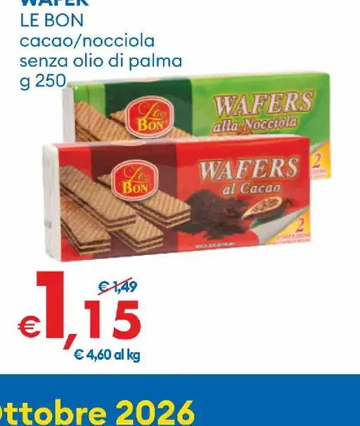 Wafer cacao e nocciola