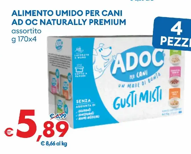Alimento umido per cani Adoc