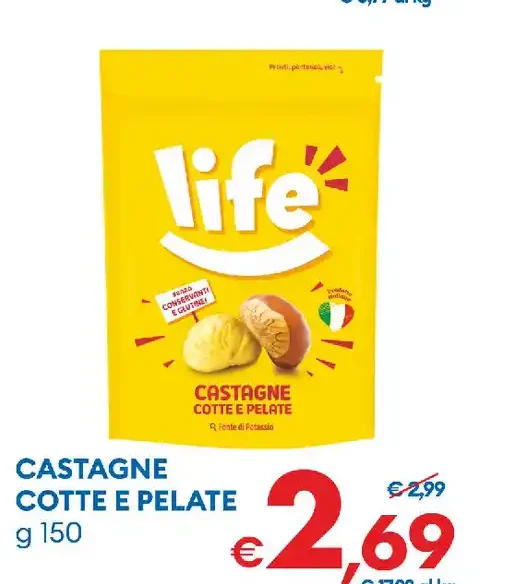 Castagne cotte e pelate