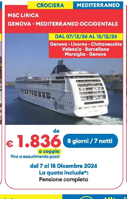 MSC Lirica Genova Mediterraneo Occidentale