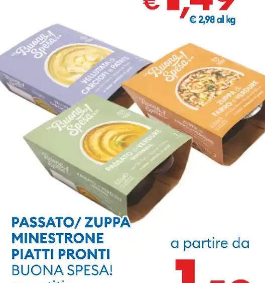 Passato zuppa minestrone piatti pronti
