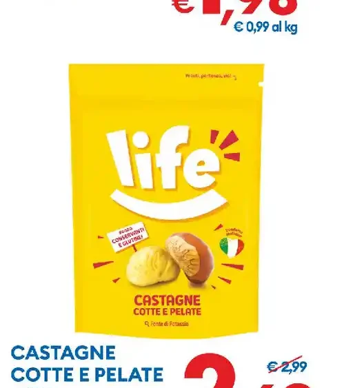 Castagne cotte e pelate