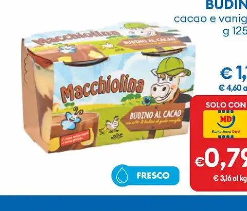 Budino cacao e vaniglia