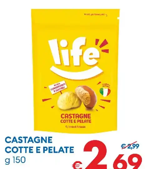 Castagne cotte e pelate