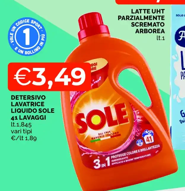 Detersivo lavatrice liquido Sole