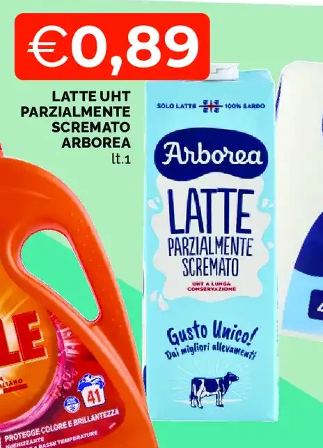 Latte UHT parzialmente scremato Arborea