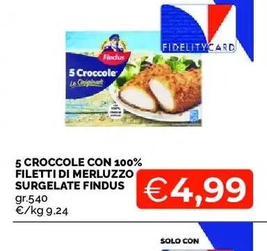 Croccole con 100% filetti di merluzzo surgelate