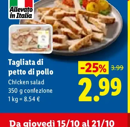 Tagliata di petto di pollo