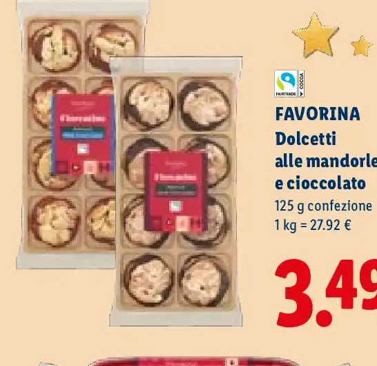 Dolcetti alle mandorle e cioccolato