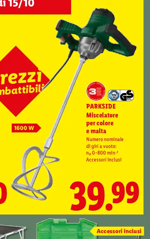 Miscelatore per colore e malta