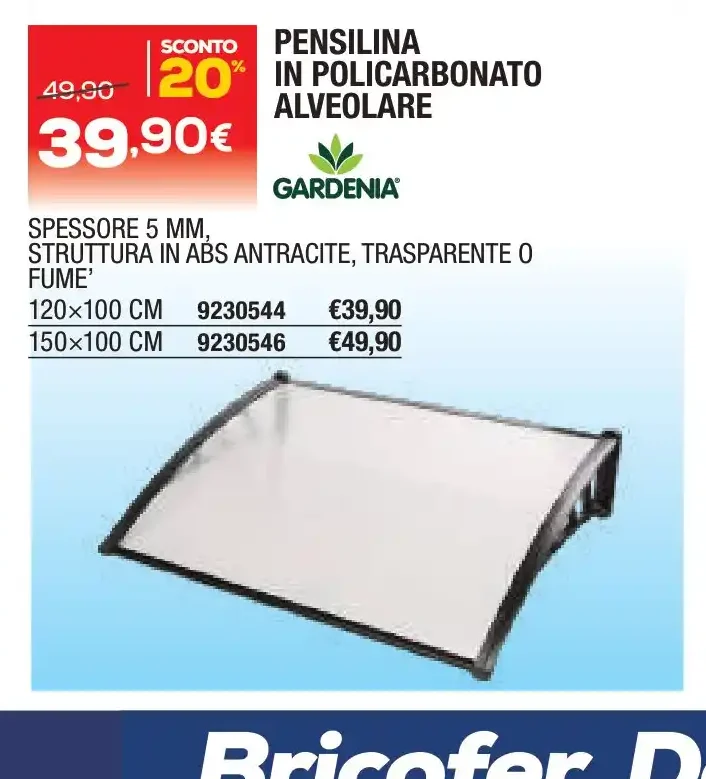 Pensilina in Policarbonato Alveolare