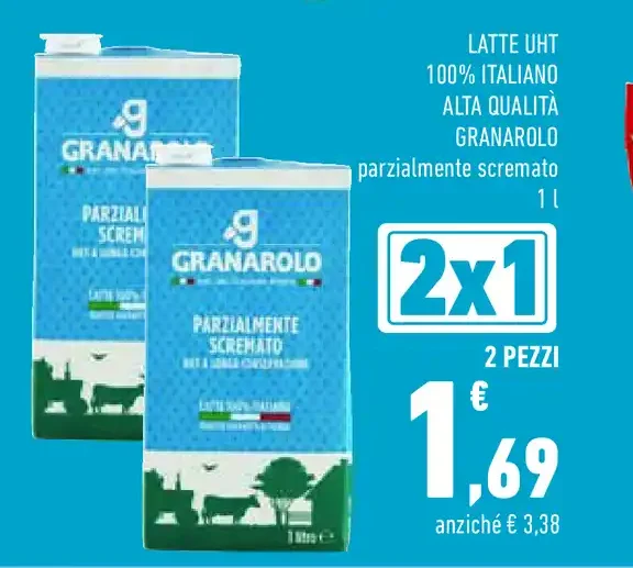 Latte UHT Granarolo parzialmente scremato 1 l