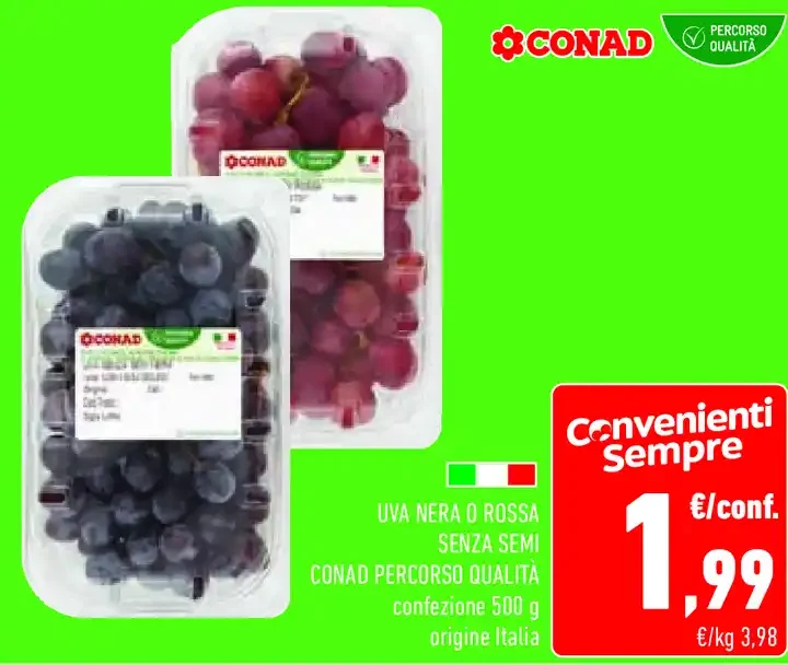 Uva nera o rossa senza semi