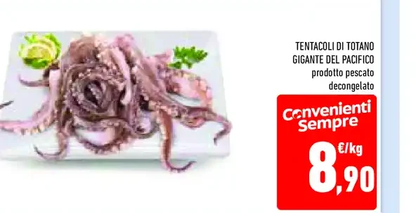 Tentacoli di totano gigante del Pacifico