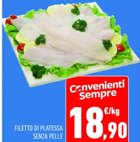 Filetto di platessa senza pelle