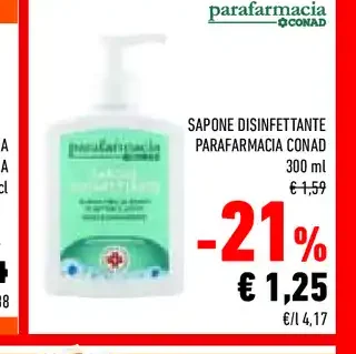 Sapone disinfettante parafarmacia Conad