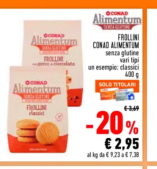 Frollini Conad Alimentum senza glutine