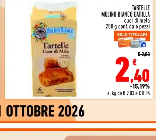 Tartelle Mulino Bianco Barilla Cuor di Mela