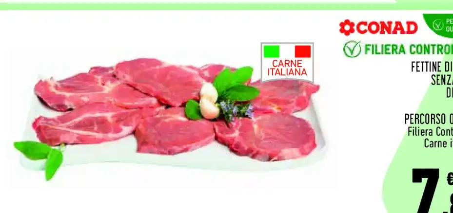 Fettine di coppa senza osso di suino Conad