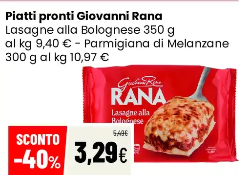 Piatti pronti Giovanni Rana Lasagne alla Bolognese