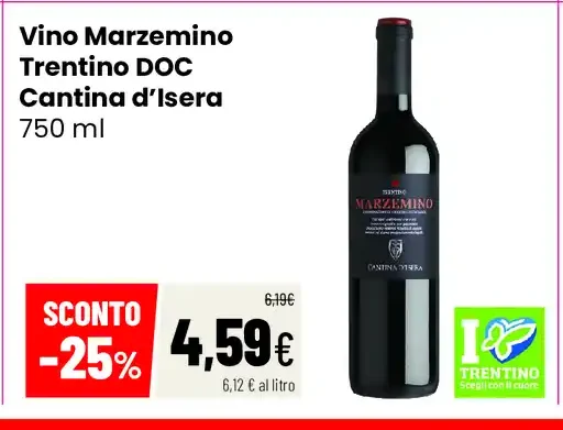 Vino Marzemino Trentino DOC Cantina d’Isera