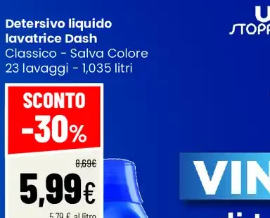 Detersivo liquido lavatrice Dash