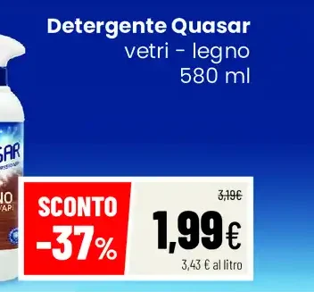 Detergente Quasar vetri – legno