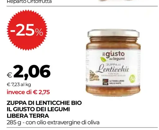 Zuppa di lenticchie bio