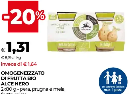 Omogeneizzato di frutta Alce Nero