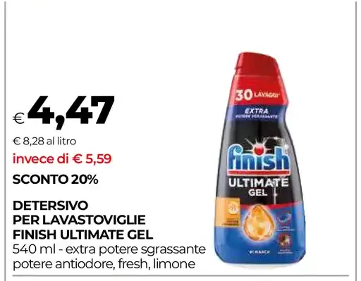 Detersivo per lavastoviglie Finish Ultimate Gel