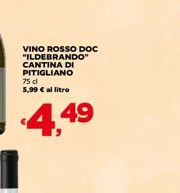 Vino rosso DOC Ciliebrando Cantina Pitigliano