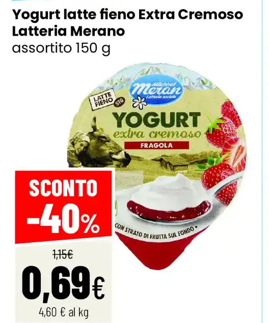 Yogurt latte fieno Extra Cremoso Latteria Merano