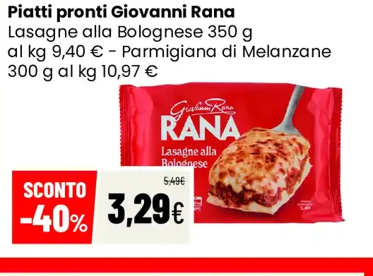 Piatti pronti Giovanni Rana Lasagne alla Bolognese