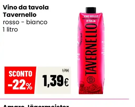 Vino da tavola Tavernello
