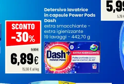 Detersivo lavatrice in capsule Power Pods Dash