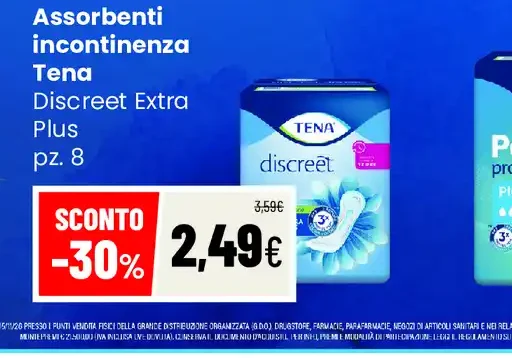 Assorbenti incontin enza Tena Discreet Extra Plus