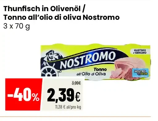 Tonno all'olio di oliva Nostromo