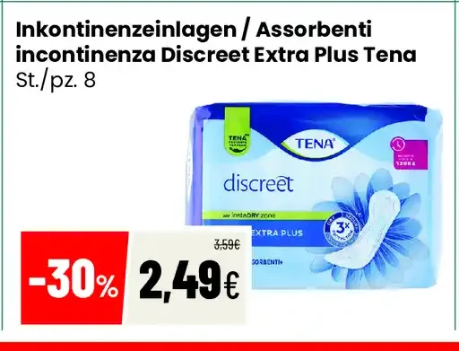 Assorbenti incontinenza Discreet Extra Plus Tena