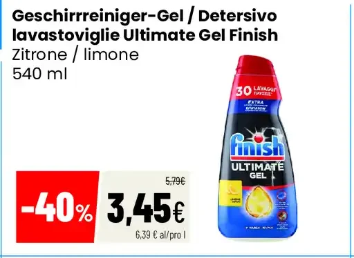 Detersivo lavastoviglie Ultimate Gel Finish