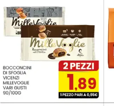 Bocconcini di sfoglia Vicenzi Millevoglie vari gusti 90/100g