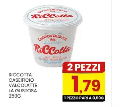 Ricotta caseificio Valcolatte La Gustosa 250g