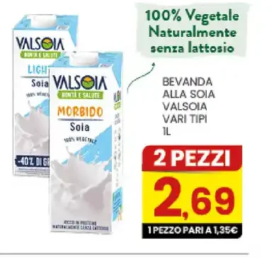Bevanda alla soia Valsoia vari tipi 1L